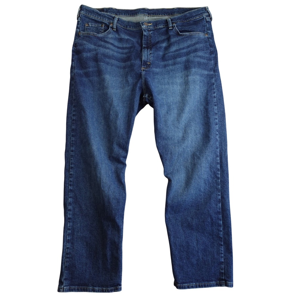 Wrangler Jeans Mens 42x30 Blue Premium Quality Straight Leg Comfort Stretch Work